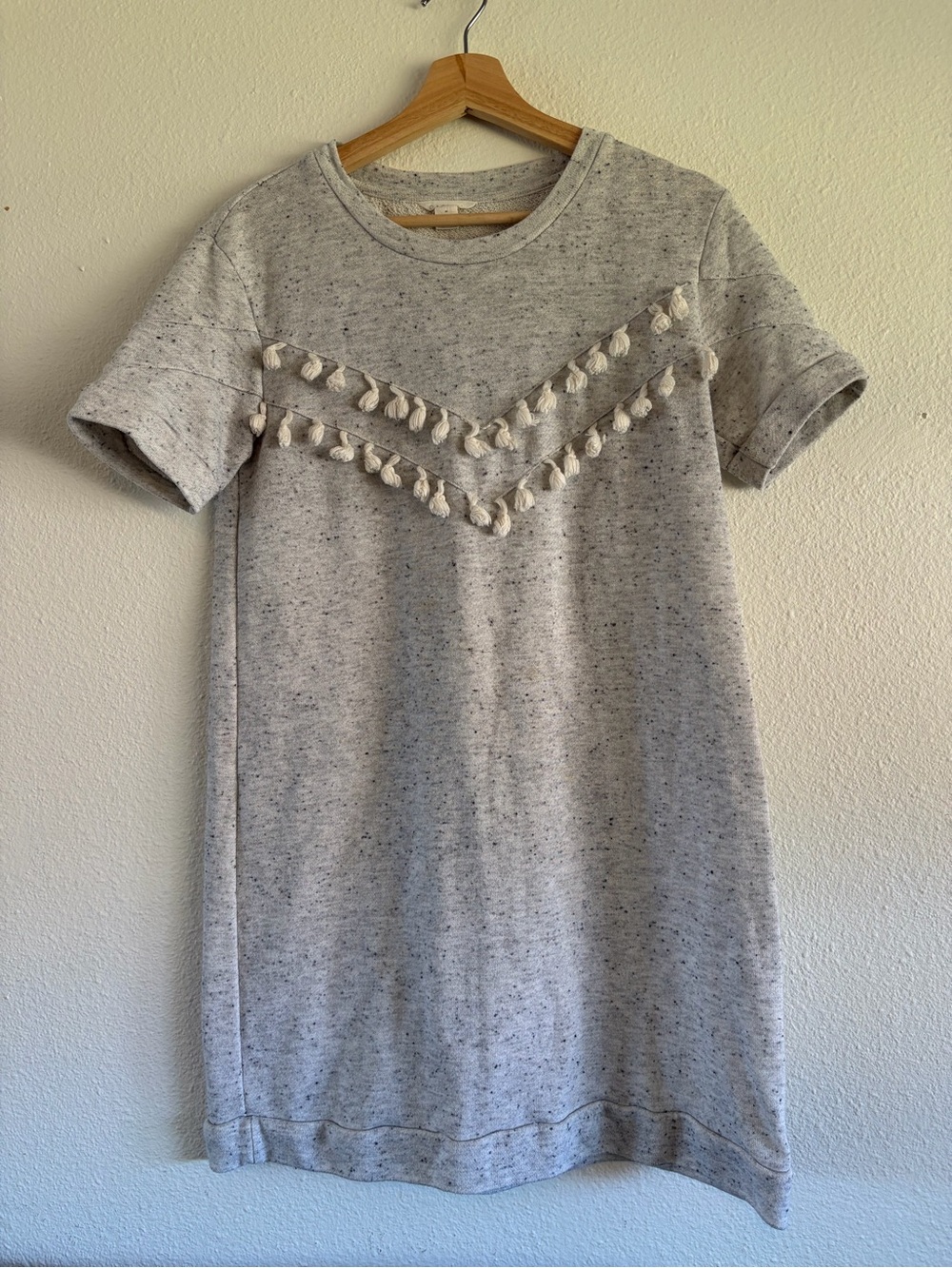 Caslon Heather Gray Tassel Trim Casual Dress